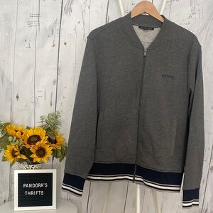 Michael Kors Charcoal Zip-Up Sweater Size L LIKE NEW!
